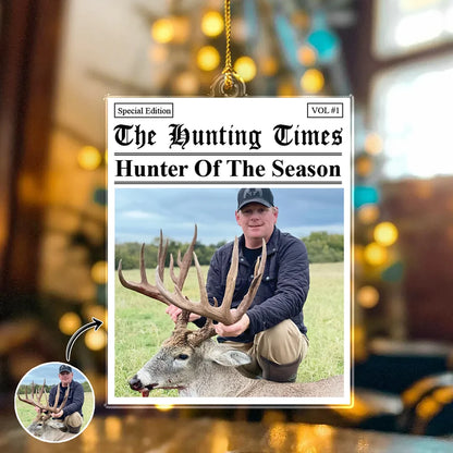 The Hunting Times Personalized Photo Acrylic Ornament - Custom Hunter of the Season Keepsake Gift