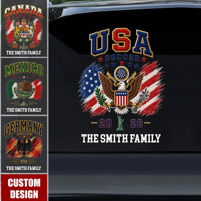 Custom Usa Soccer 2026 Car Decal for Dad with personalized design details for meaningful gifting