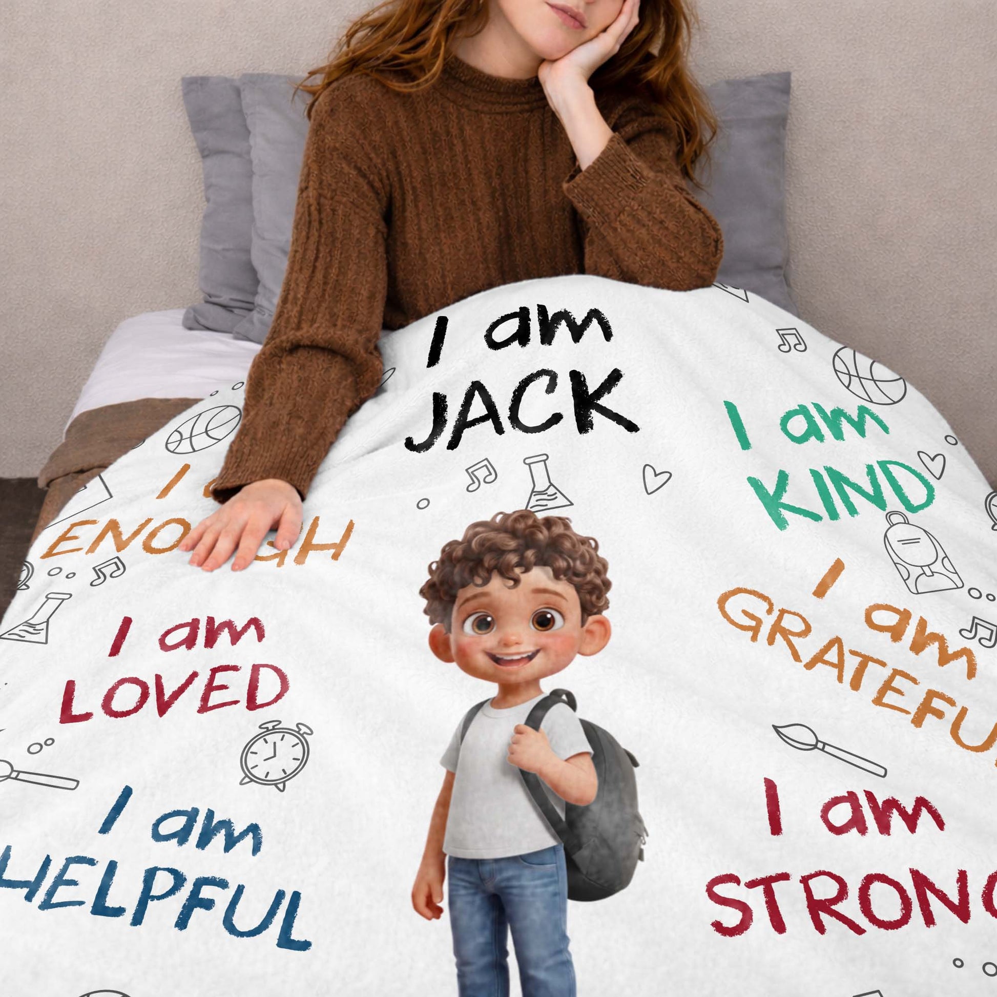 Personalized Kids Affirmation Blanket for Daughter/Granddaughter image 9