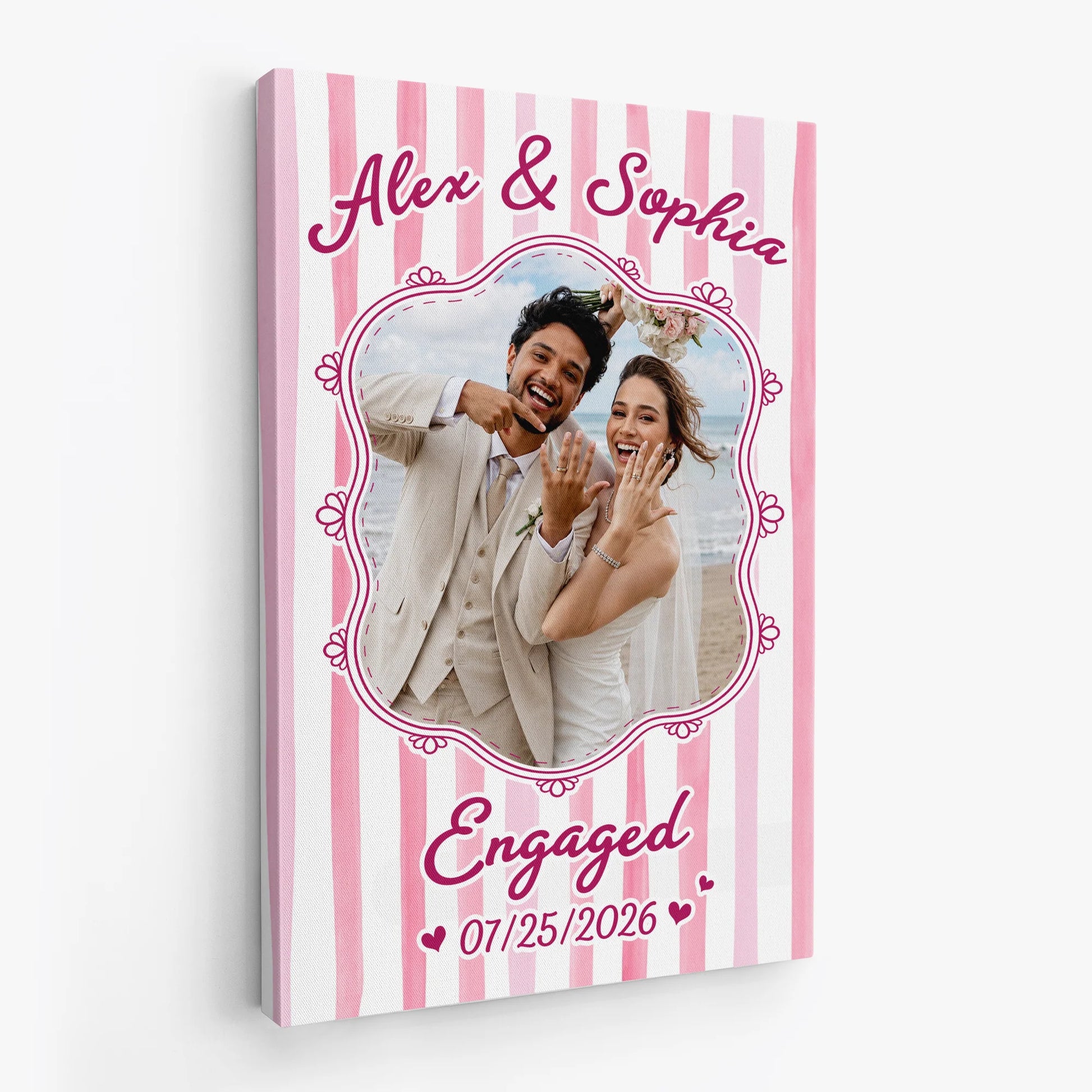 Personalized Wedding Canvas Print personalization view for Couples