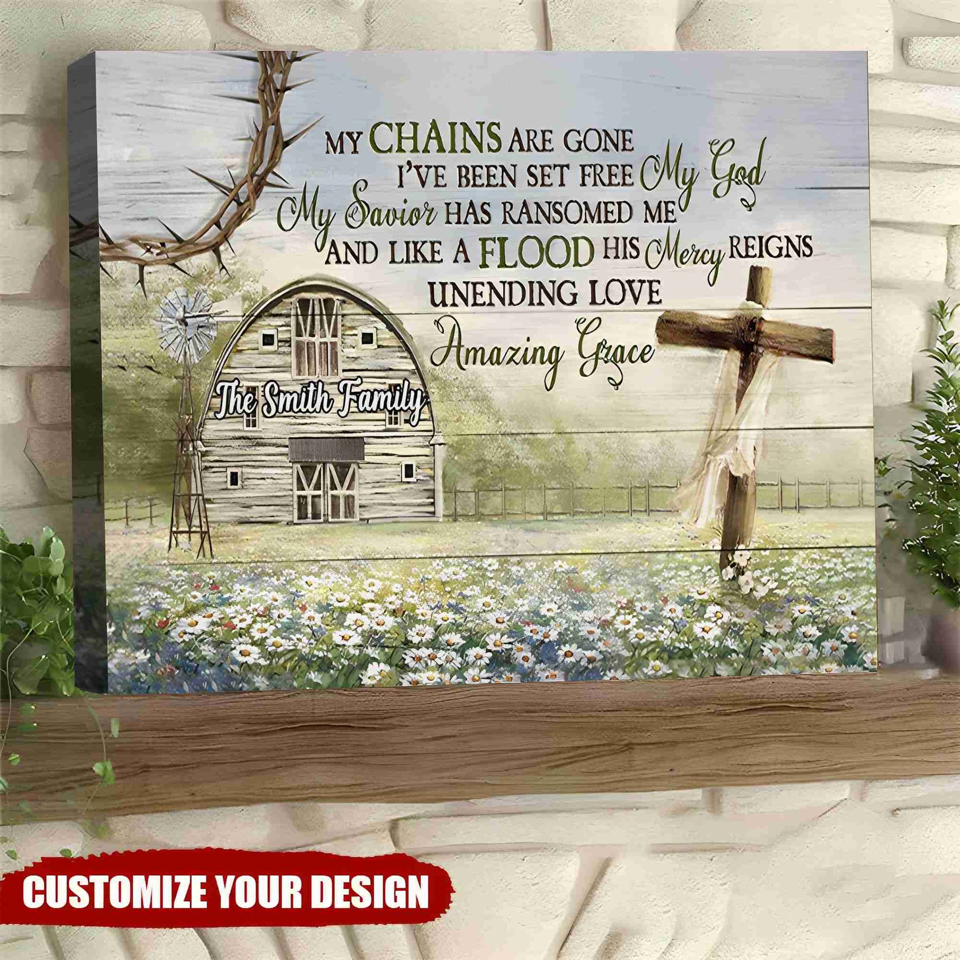 My Chains Are Gone Personalized Christian Canvas / Poster - Custom Family Faith Wall Art Gift