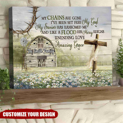 My Chains Are Gone Personalized Christian Canvas / Poster - Custom Family Faith Wall Art Gift