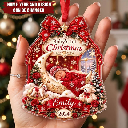 "Baby's First Christmas" Personalized Acrylic Ornament - Holiday Keepsake for Newborn