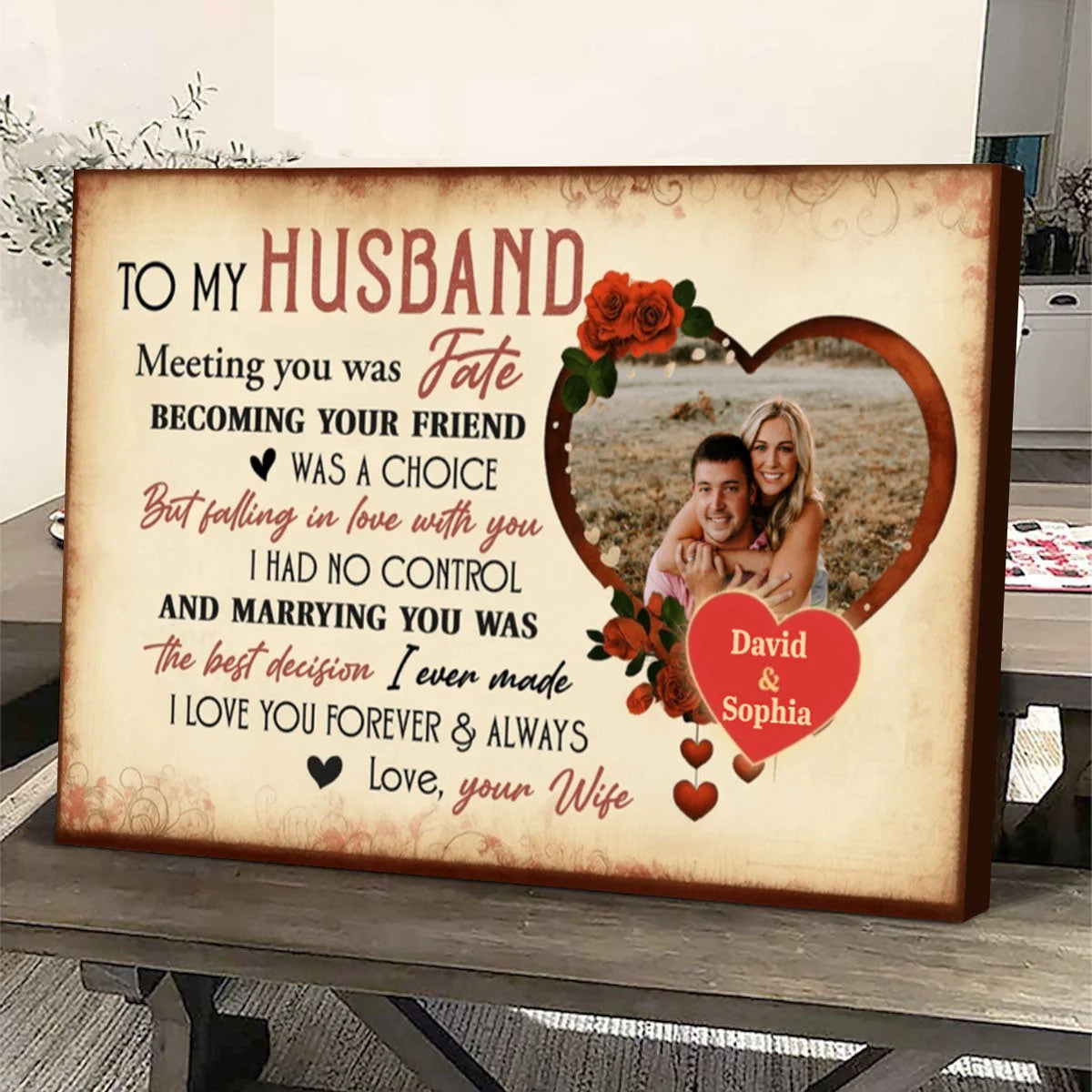 "Meeting You Was Fate" Personalized Romantic Canvas / Poster - Wall Art Gift for Husband or Wife