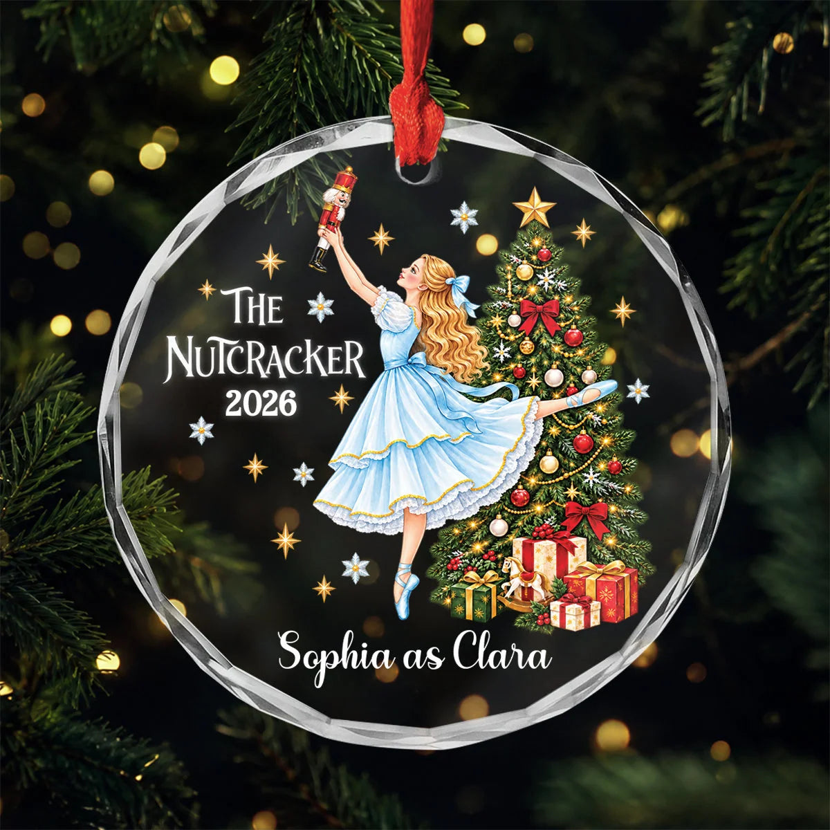 The Nutcracker Clara Personalized Glass Ornament - Custom Keepsake Christmas Gift for Daughter & Ballerinas