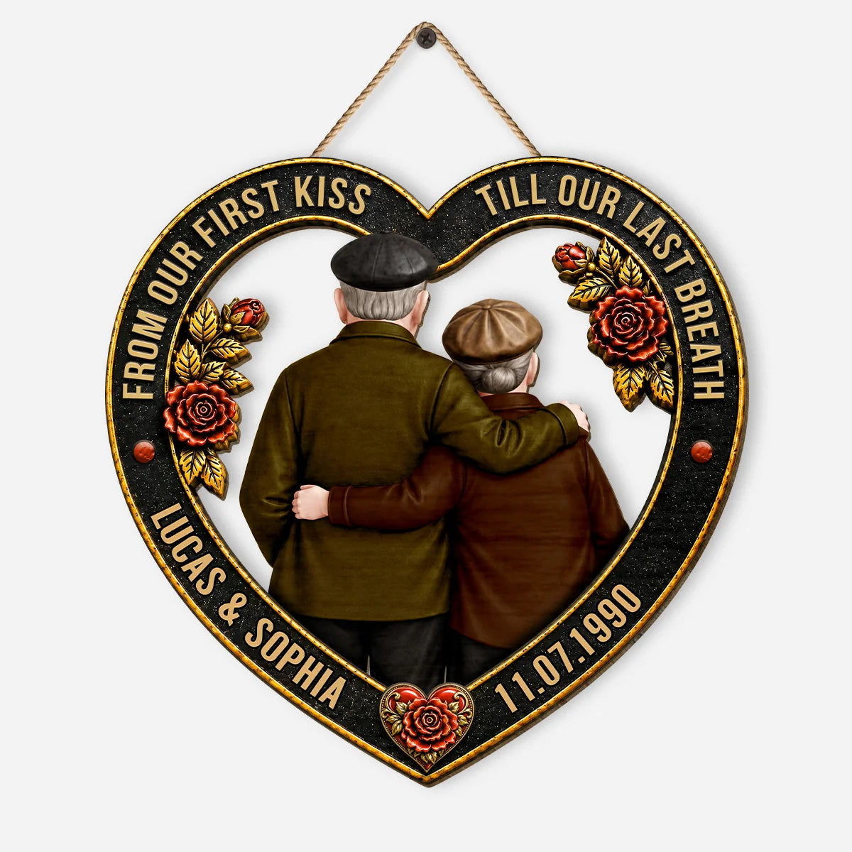 Till Our Last Breath Personalized Wood Sign - Custom Anniversary Keepsake for Couples
