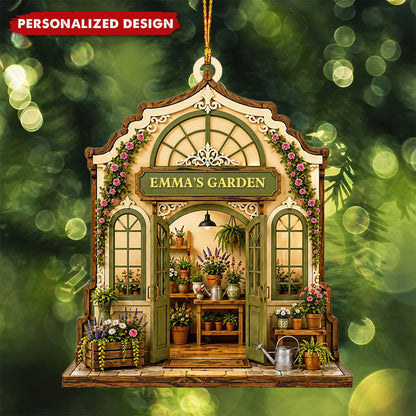 Personalized Greenhouse Wooden Ornament - Custom Garden Plant Lovers Keepsake Gift