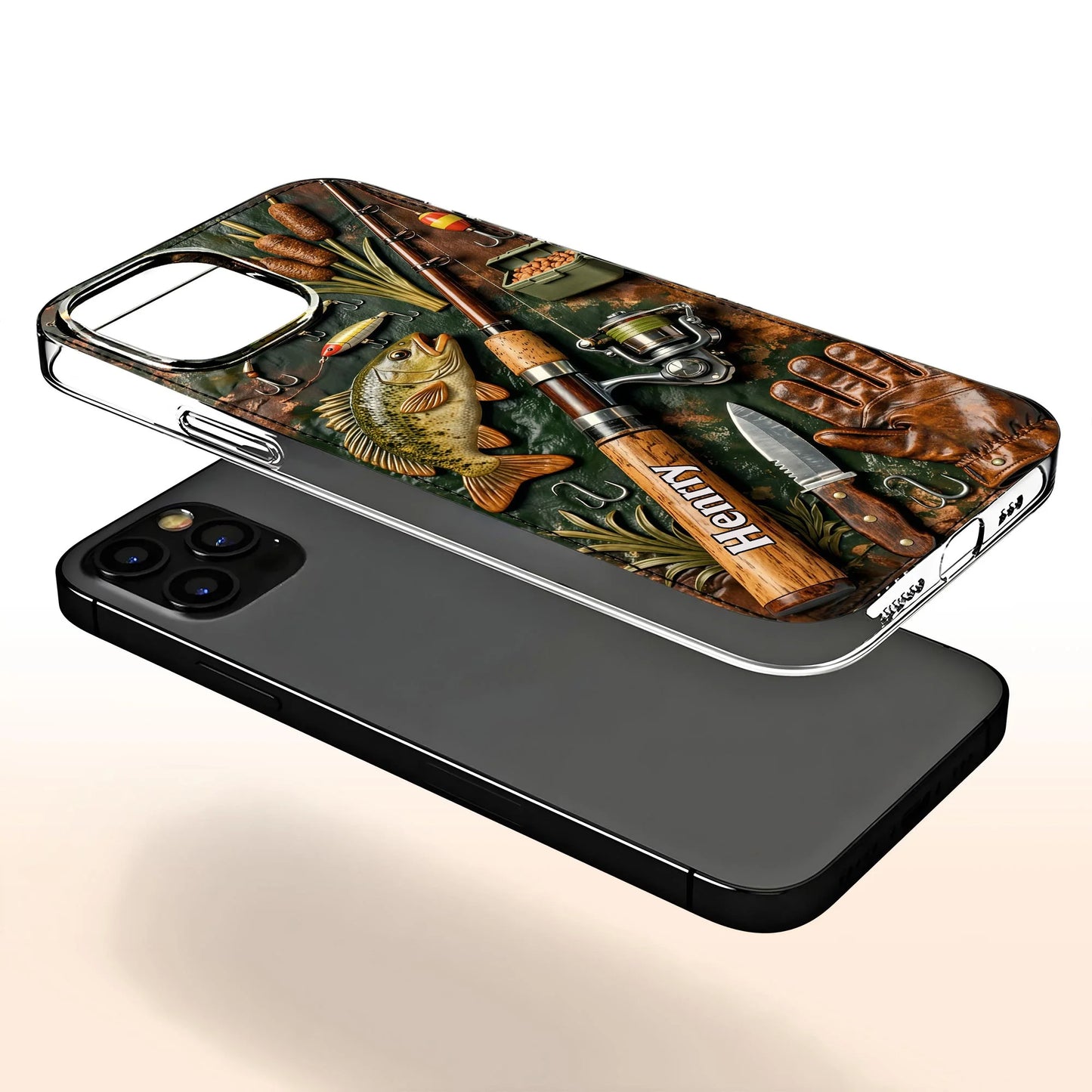 A Perfect Day Fishing Rod and Bass Fish Design