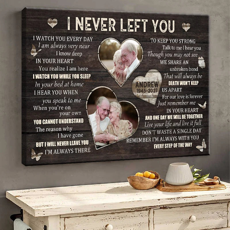 "I Never Left You I Watch You Everyday" - Personalized Memorial Canvas / Poster for Bereaved Family