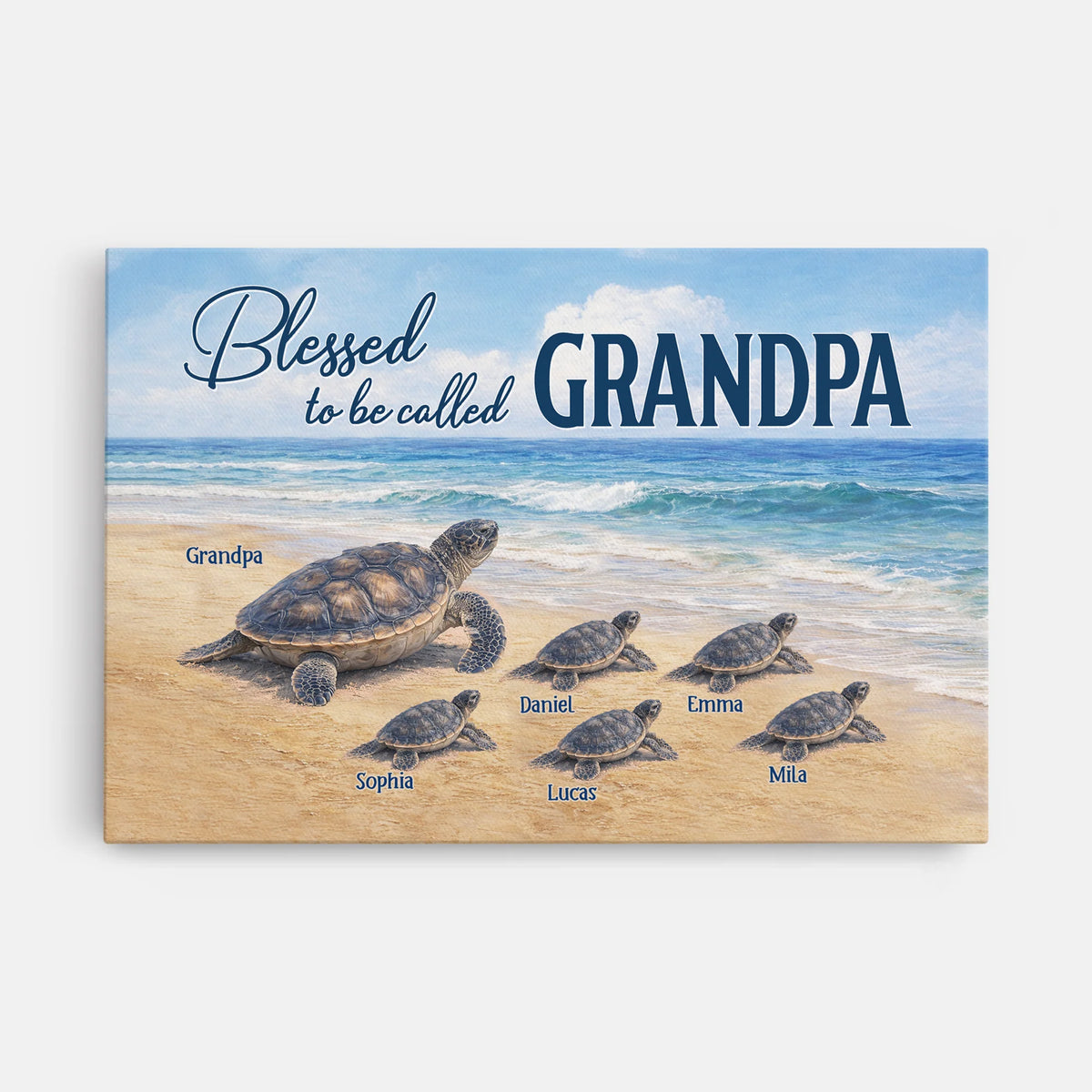 Blessed to Be Called Grandma Grandpa - Personalized Canvas / Poster Wall Art for Grandparents Gift