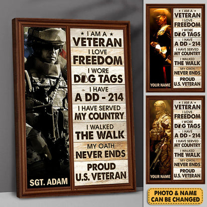 Personalized Veteran Wall Art for Dad with personalized design details for meaningful gifting