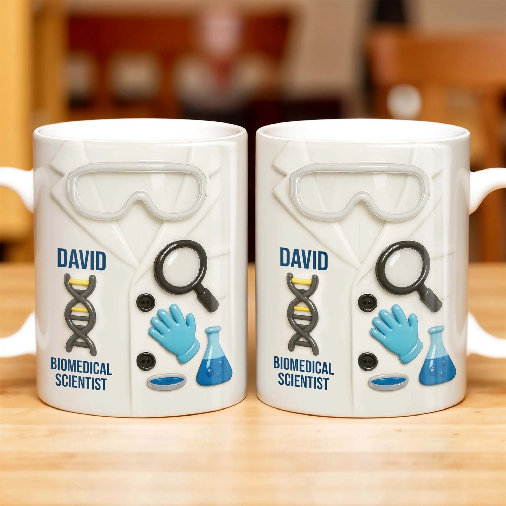 Biomedical Scientist, Magnifying Glass And Lab Essentials