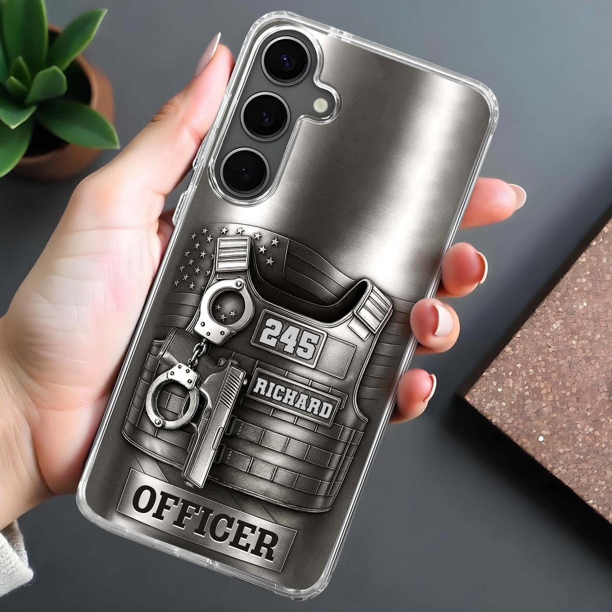 Customizable Police Officer Design With Badge, Tools