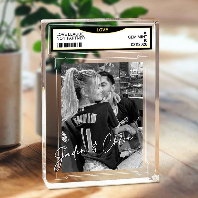 Custom Couple Photo Trading Card Acrylic Block for Boyfriend