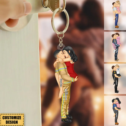 Custom Couple Occupation Keychain personalization view for Couples