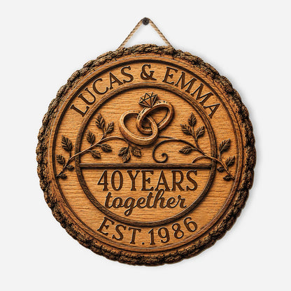 Anniversary Rings Wood Sign - Custom Couple Gifts