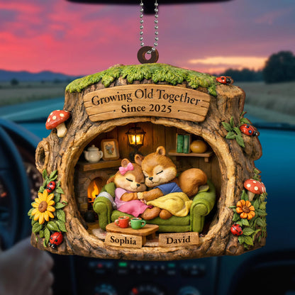 Personalized Couples Car Ornament for Couples with personalized design details for meaningful gifting