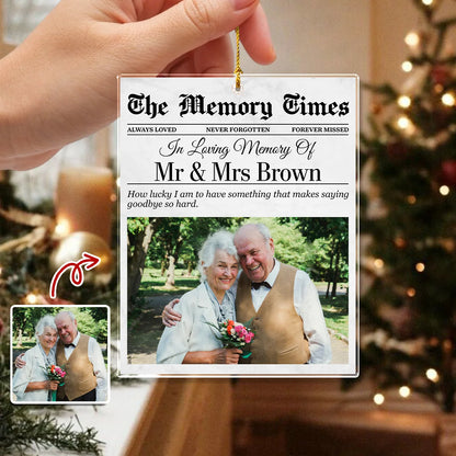In Loving Memory Personalized Memorial Acrylic Ornament - Custom Photo Keepsake for Family