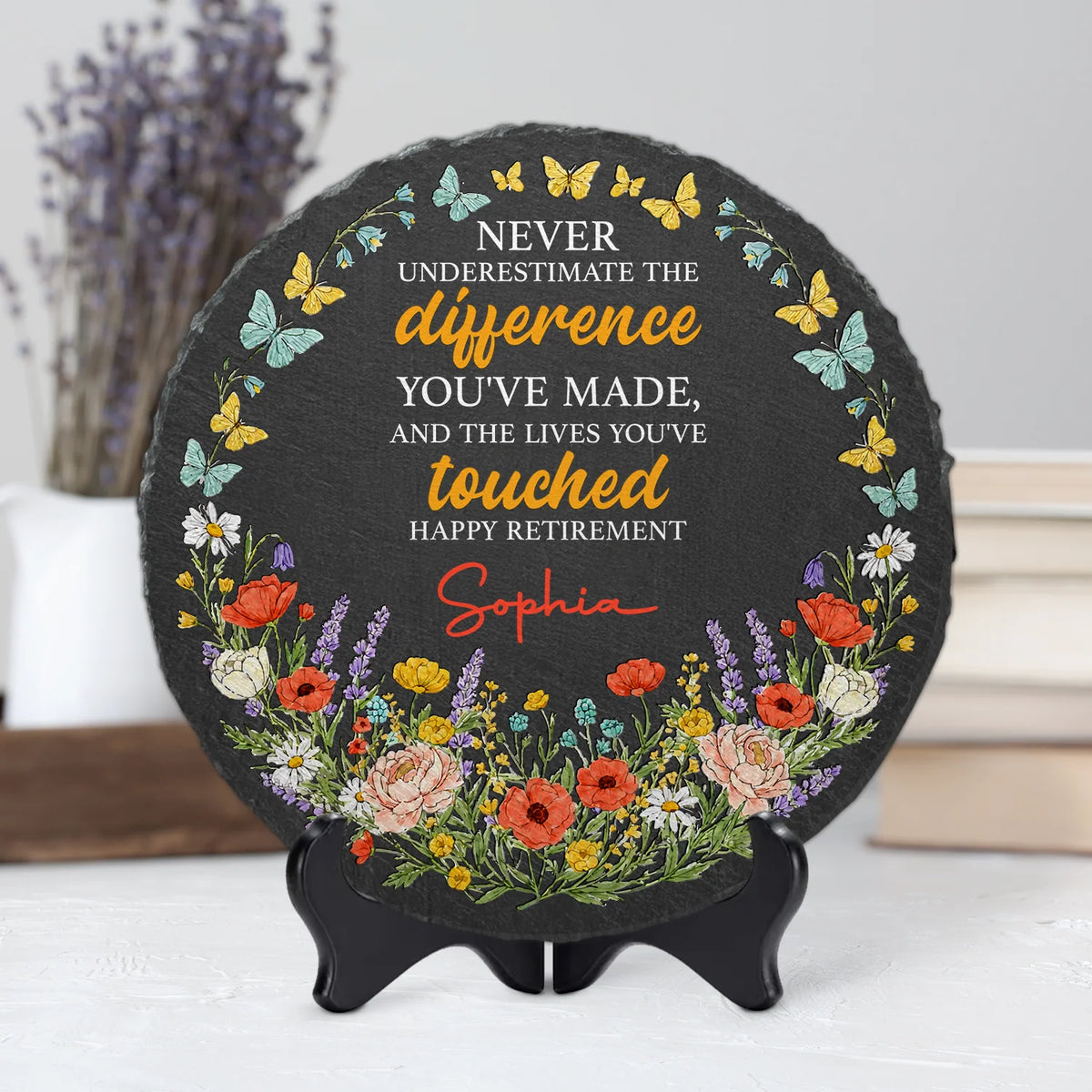 "Never Underestimate The Difference You've Made" Personalized Stone - Custom Retirement Gift