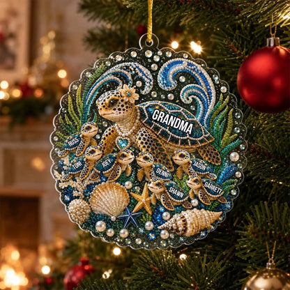 Personalized Grandma Sea Turtle Ornament personalization view for Grandma