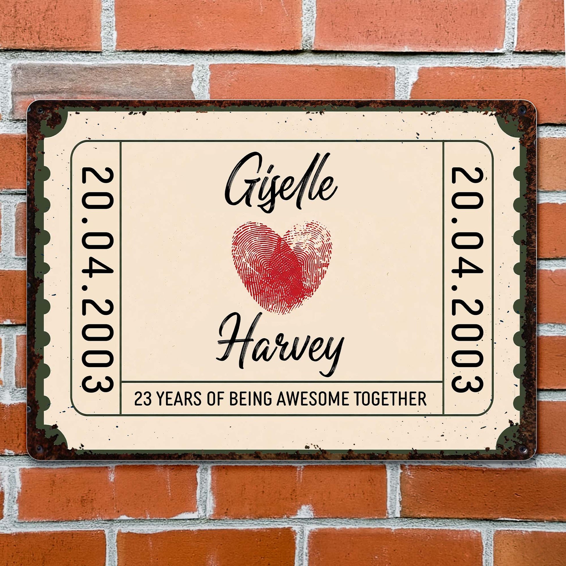 Personalized Couple Anniversary Metal Sign personalization view for Couples