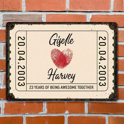 Personalized Couple Anniversary Metal Sign personalization view for Couples