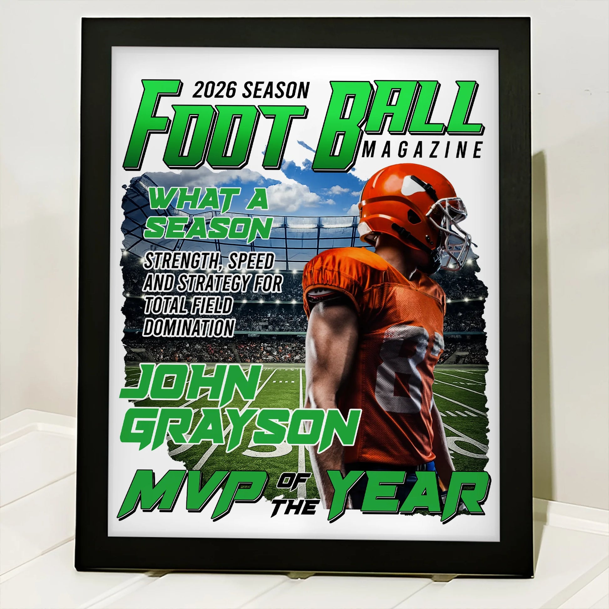 Canvas / Poster material and size view - Custom Football Magazine Canvas