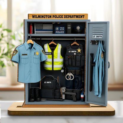 Personalized Police Retirement Gift for Dad with personalized design details for meaningful gifting