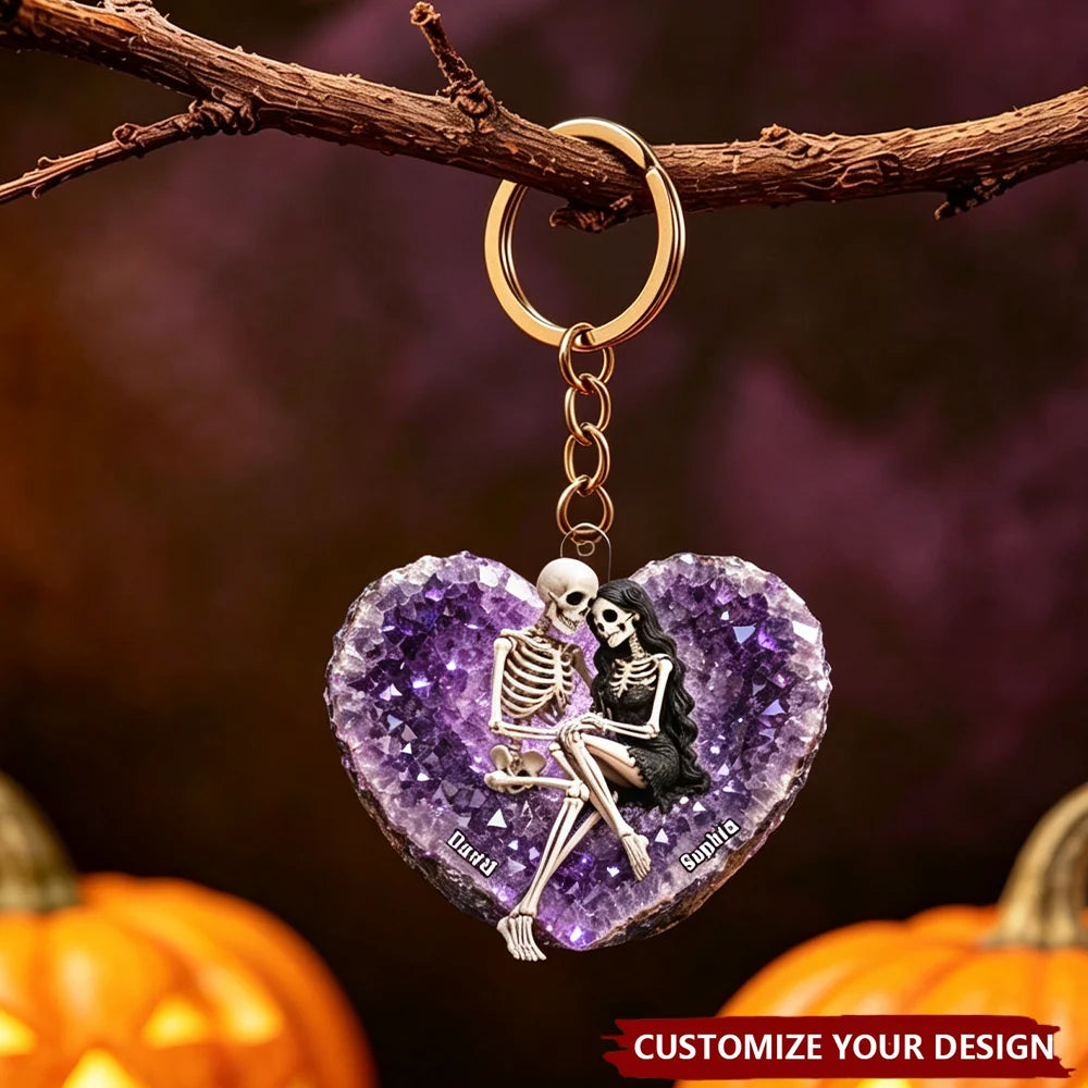 Skeleton Couple Keychain personalization view for Couples
