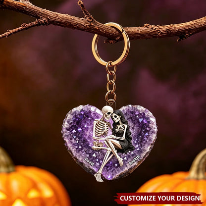 Skeleton Couple Keychain personalization view for Couples
