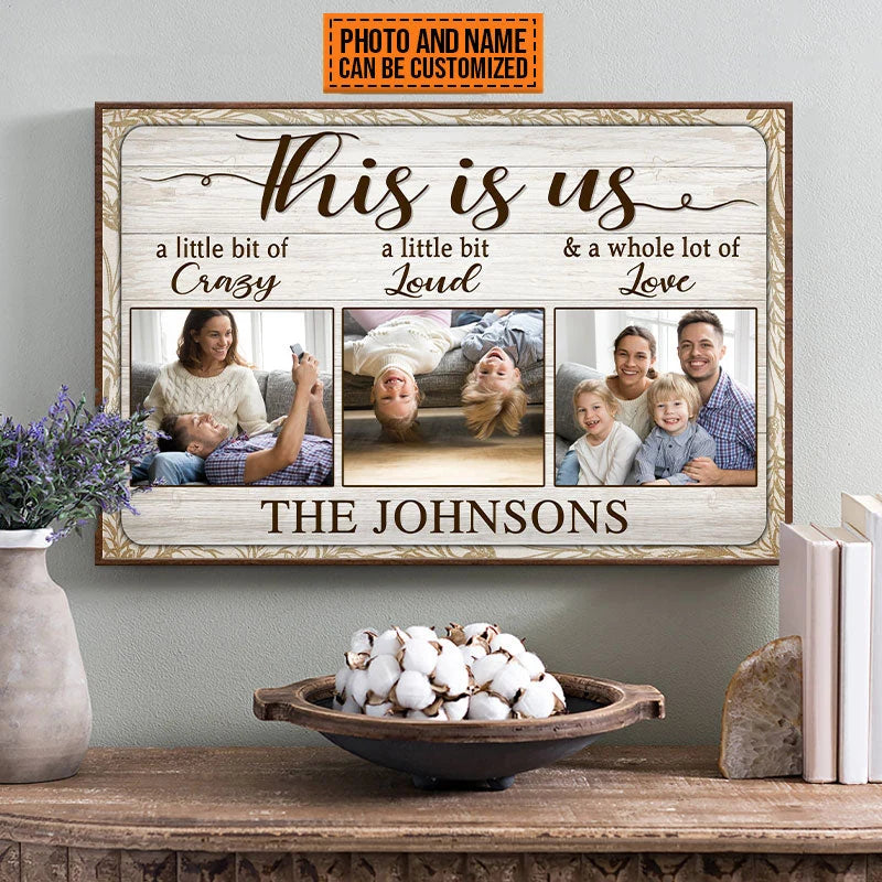 This Is Us Personalized Family Photo Canvas / Poster - Custom Couple Name Wall Art
