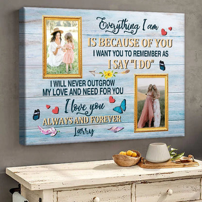 "As I Say I Do" Personalized Mother of the Bride Canvas / Poster - Custom Photo Wall Art Gift for Mom