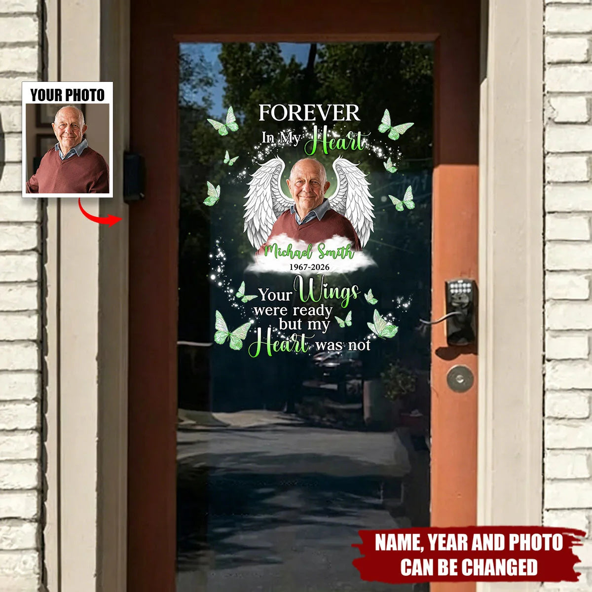 Forever In My Heart Personalized Memorial Decal - Custom Photo Loss of Loved One Sticker Gift