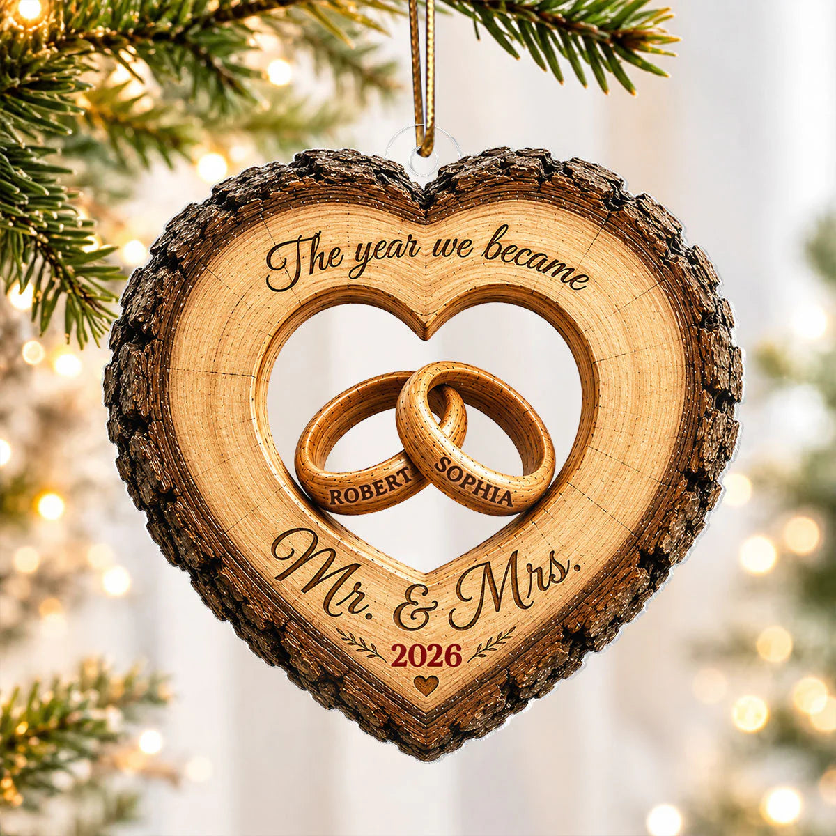 Custom Couple Anniversary Ornament for Wife with personalized design details for meaningful gifting