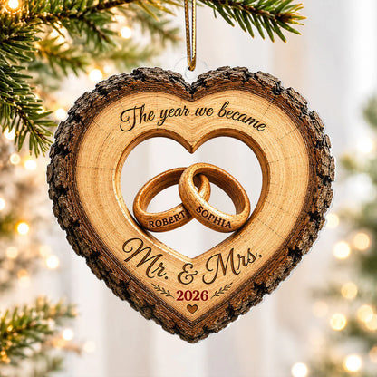 Custom Couple Anniversary Ornament for Wife with personalized design details for meaningful gifting