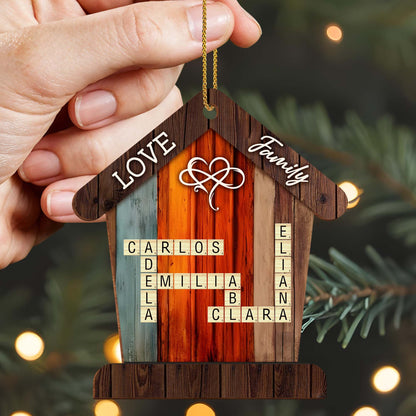 Personalized Family Wooden Ornament personalization view for Mom