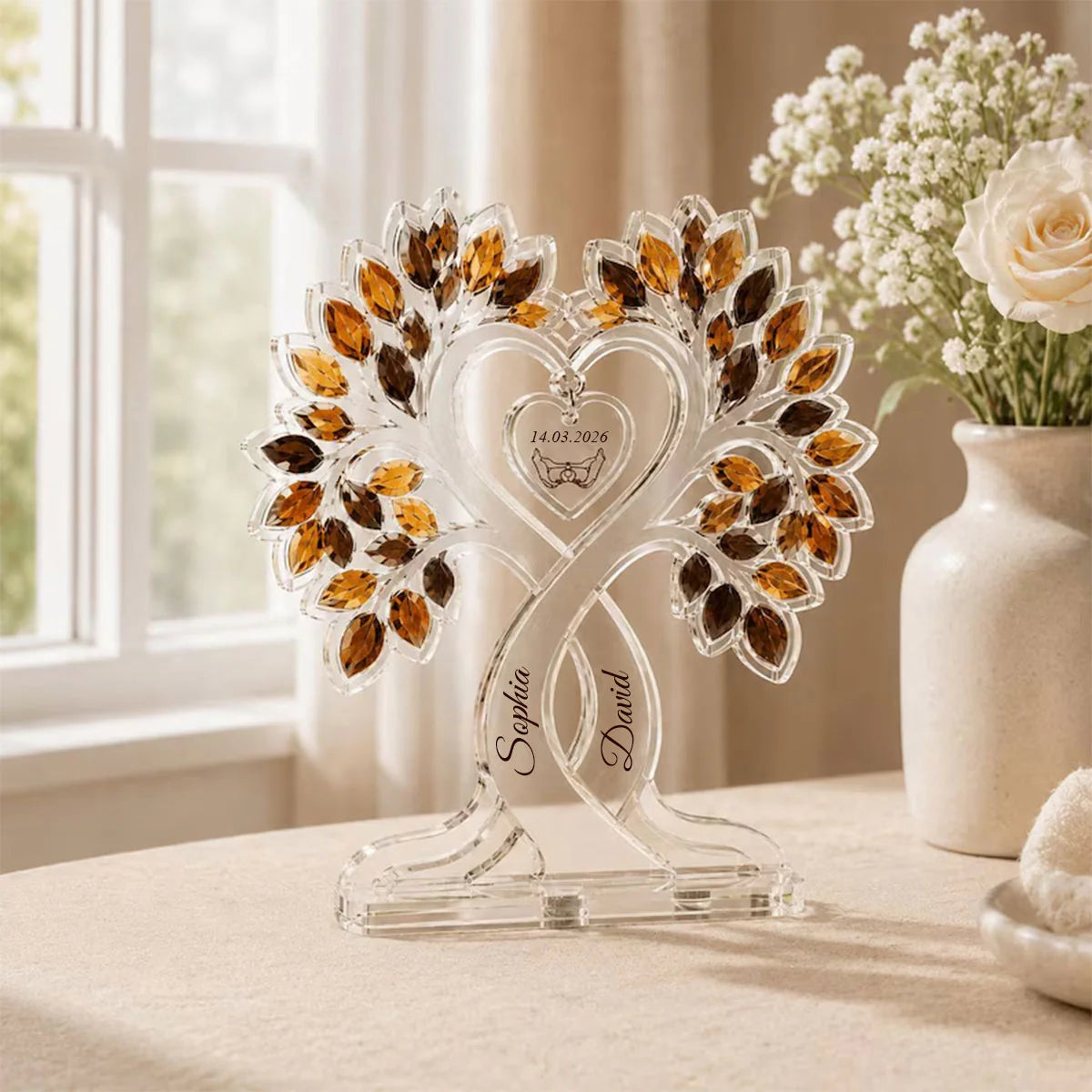 Personalized Anniversary Acrylic Plaque personalization view for Couples