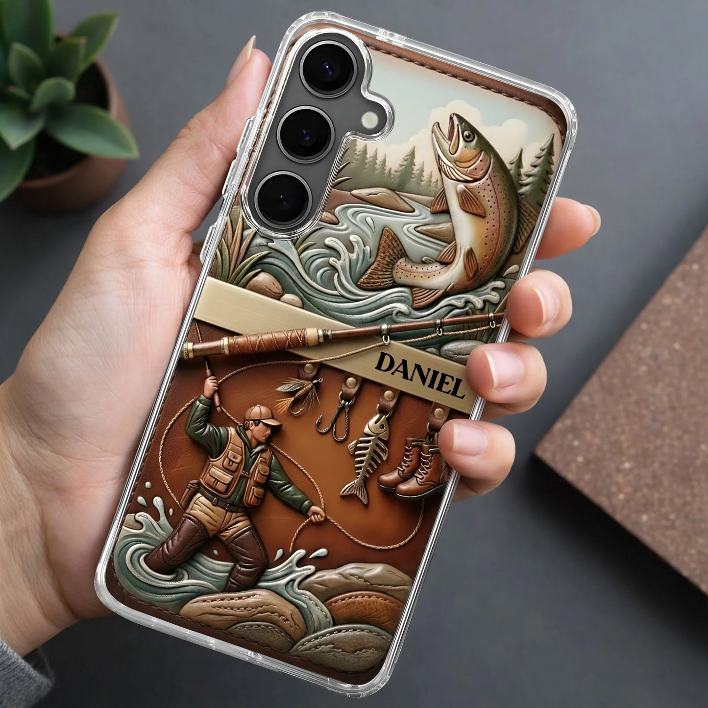 Personalized Fishing Phone Case for Dad with personalized design details for meaningful gifting image 8