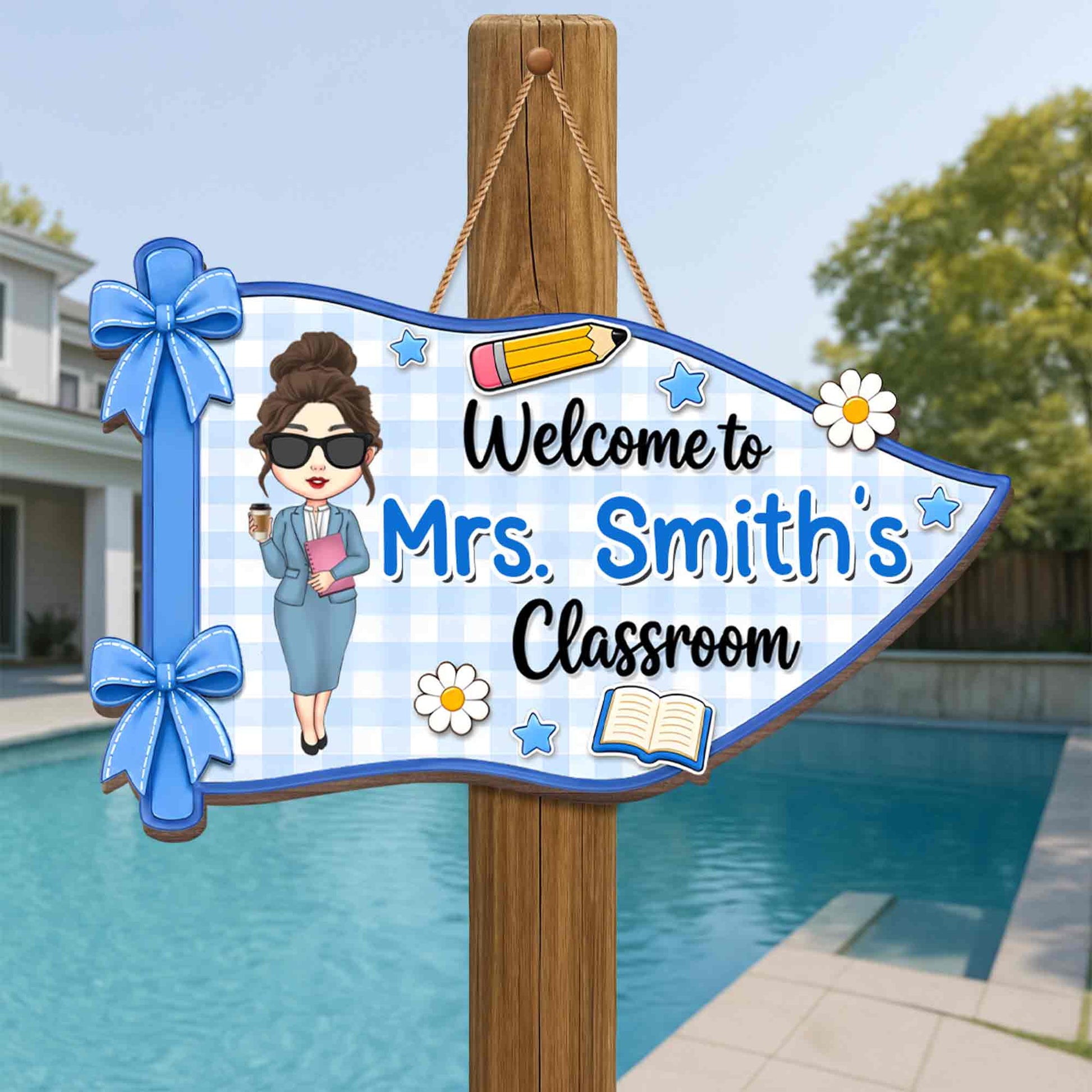Personalized Teacher Classroom Sign personalization view for Teacher