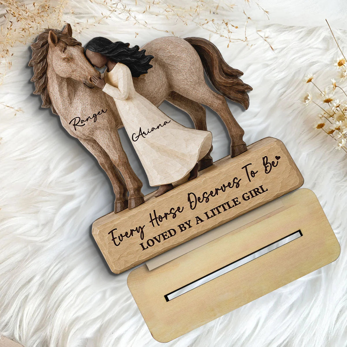 Just a Girl Who Loves Her Horse Personalized Wooden Plaque - Custom Equestrian Gift