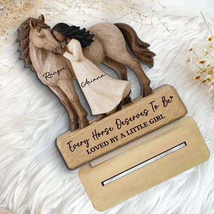 Just a Girl Who Loves Her Horse Personalized Wooden Plaque - Custom Equestrian Gift