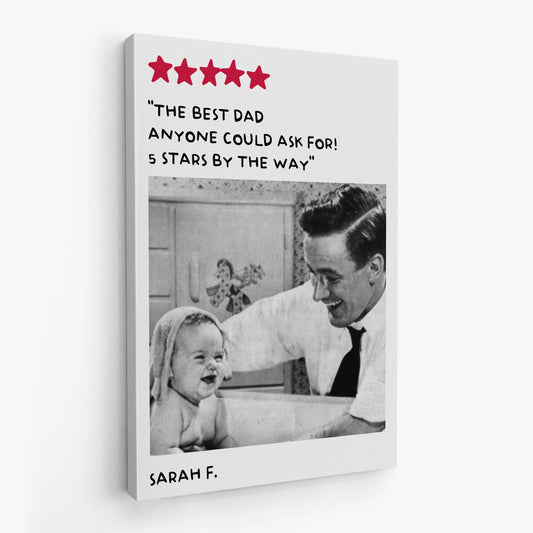 5-Star Review Personalized Photo Canvas / Poster - Custom Wall Art Gift