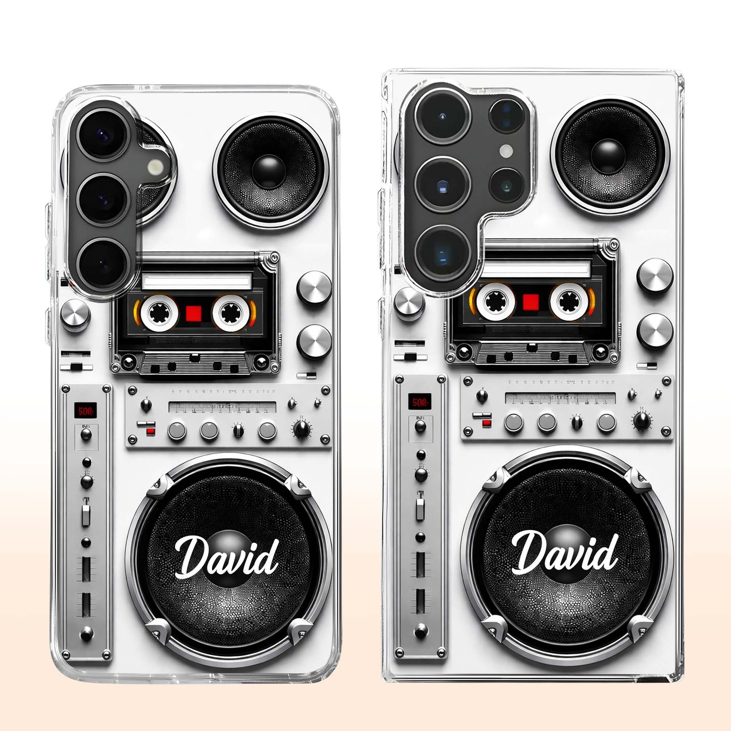 Personalized Retro Boombox Clear Phone Case for Boyfriend with personalized design details for meaningful gifting image 10