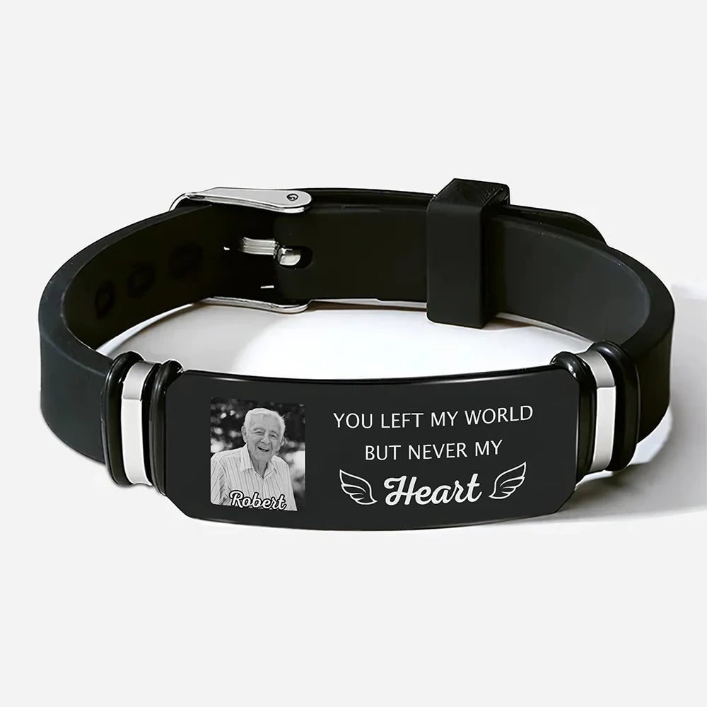 I Am Always With You Personalized Photo Memorial Bracelet - Custom Sympathy Keepsake Gift