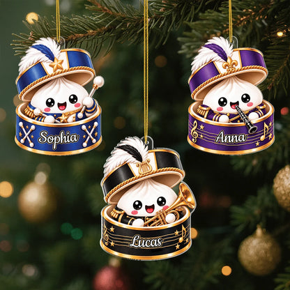 Cute Marching Band Dumpling Personalized Acrylic Ornament - Christmas Keepsake for Band Kids