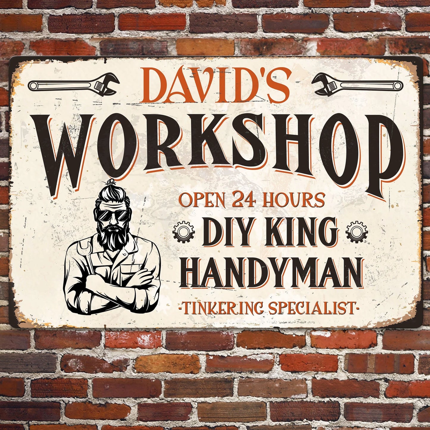 Custom Workshop Metal Sign personalization view for Dad
