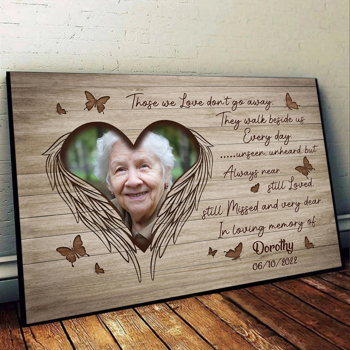 "They Walk Beside Us Every day" Personalized Canvas / Poster - In Loving Memory Photo Keepsake Wall Art Gift for Family