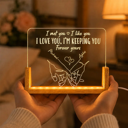 Personalized Couples Night Light personalization view for Husband
