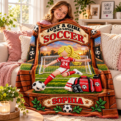 Just A Boy Who Loves Soccer - Personalized Soccer Blanket - Custom Name Gift - Gift For Soccer Lover Na02 Tm01 KL07