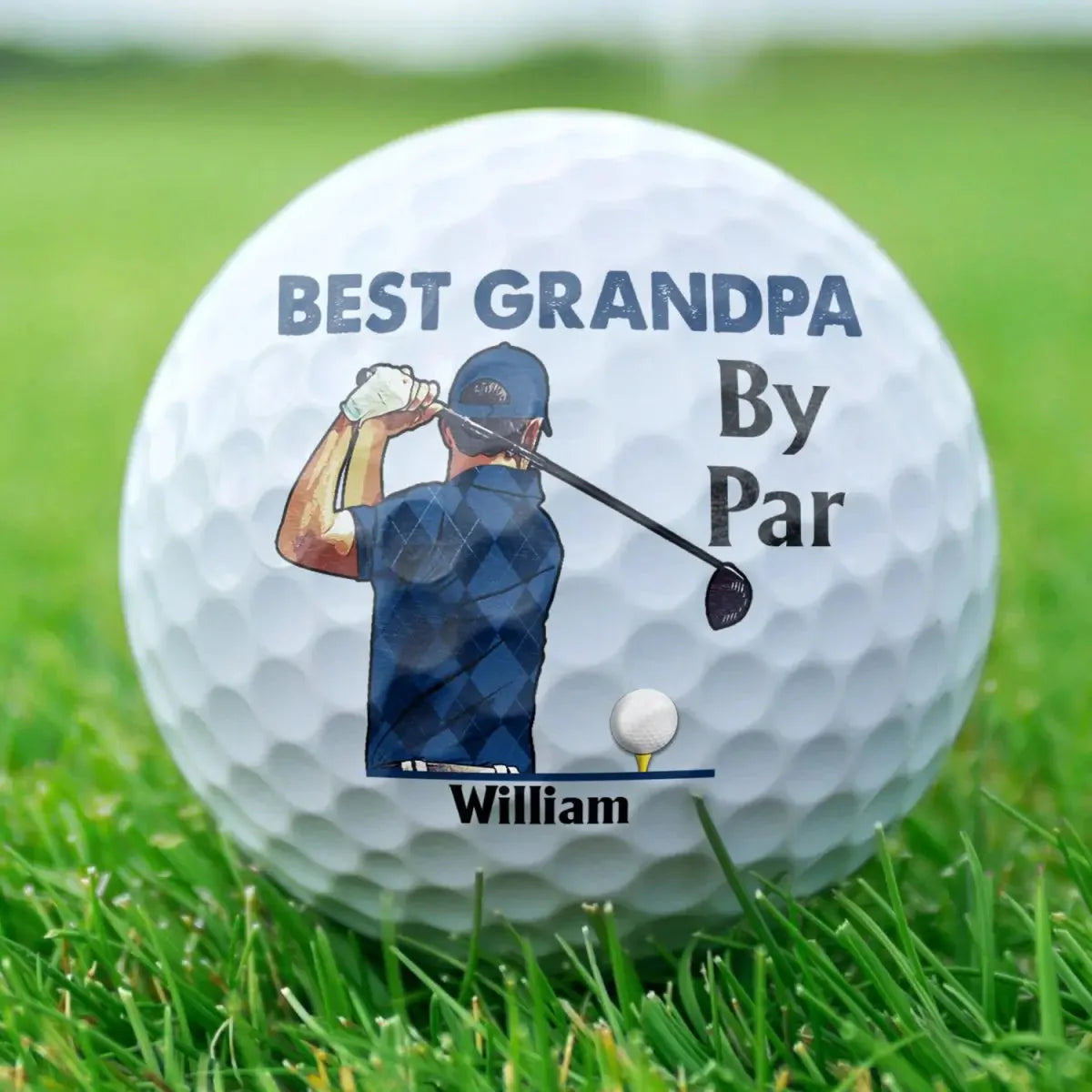 Family - Best Dad By Par - Gift For Father, Golfer - Personalized Golf Ball Golf Ball PRINTS10
